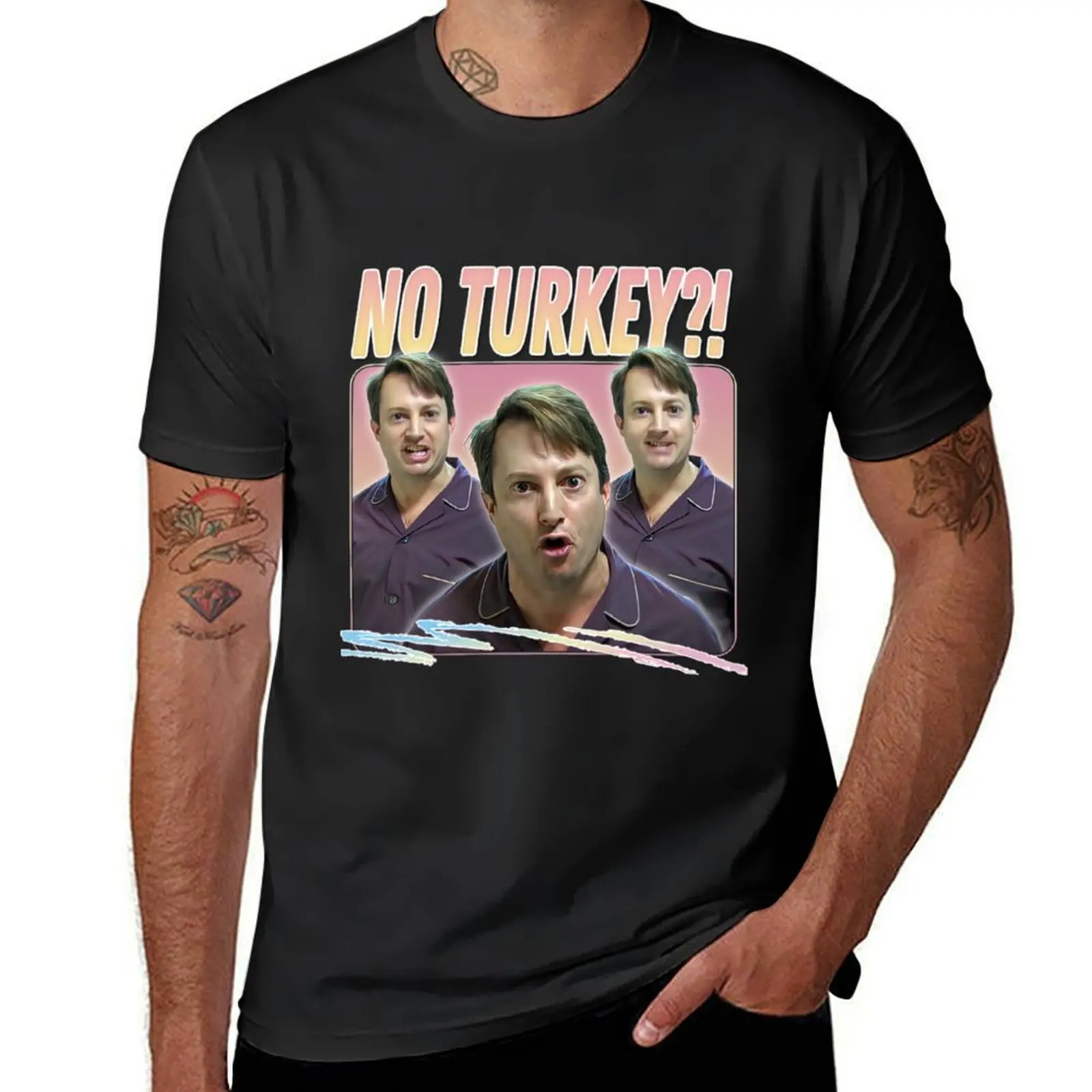 No Turkey! Retro Peep Show Fan Art T-Shirt heavyweights Blouse blacks men t shirts