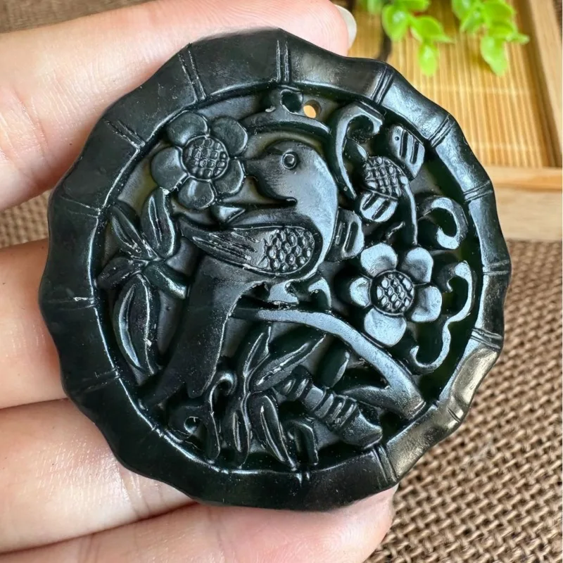 

Подвеска из натурального камня короля медицины, счастливые брови, темно-зеленый нефритовый подвесной светильник, прозрачный зеленый подарок