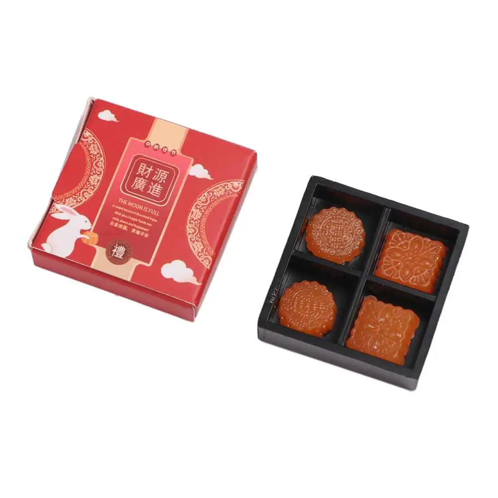 Casa de muñecas en miniatura, simulación de pastel de Luna, comida, postre, modelo de resina, pastel de Luna de mediados de otoño, 1/12 casa de muñecas, pastel de Luna de simulación