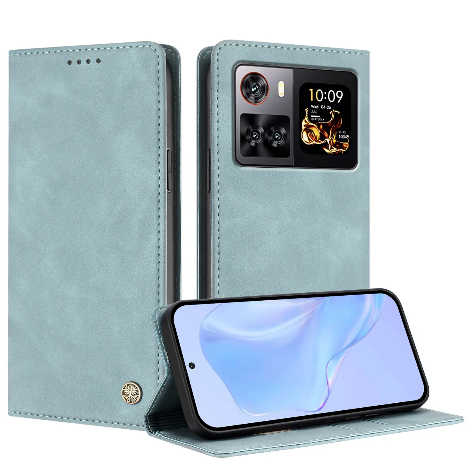 Image of Flip-Handyhülle für Cubot X100, Cubot P90, Cubot A30, Cubot A40, Cubot Note 60, Kartenfach, RFID-blockierend, Dopamin-Farbe