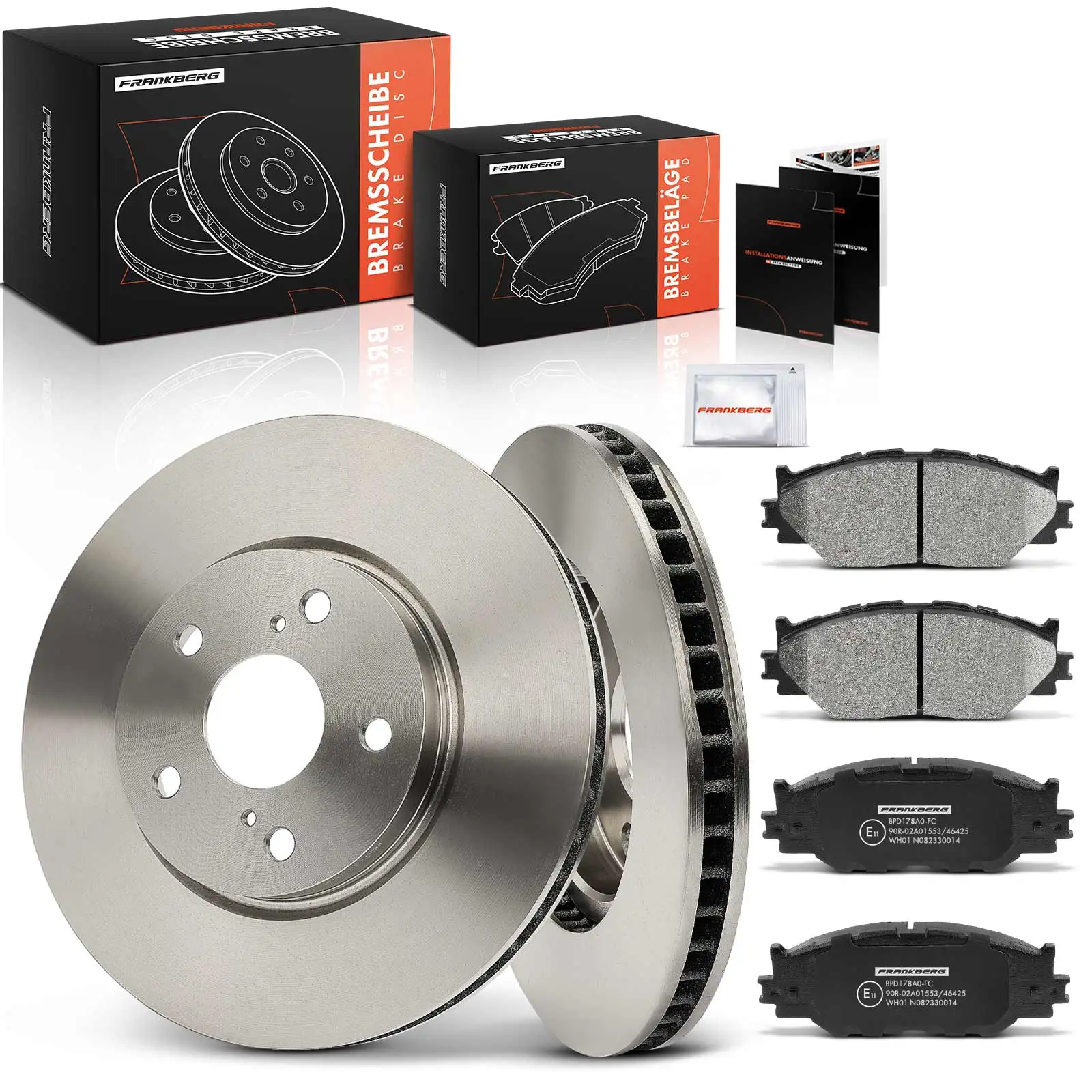 Frankberg 2x Bremsscheiben 4x Bremsbeläge Vorderachse für Lexus IS C GSE2 IS II ALE2 GSE2 USE2 E2 IS III E3 2.5L 2.2L 435120N040