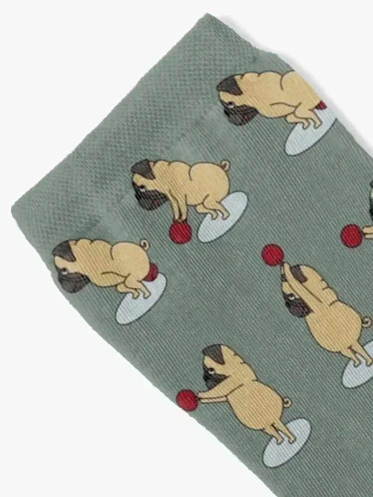 Crossfit pug with kettlebell Socks christmas stocking fashionable Rugby Boy Child Socks Women's