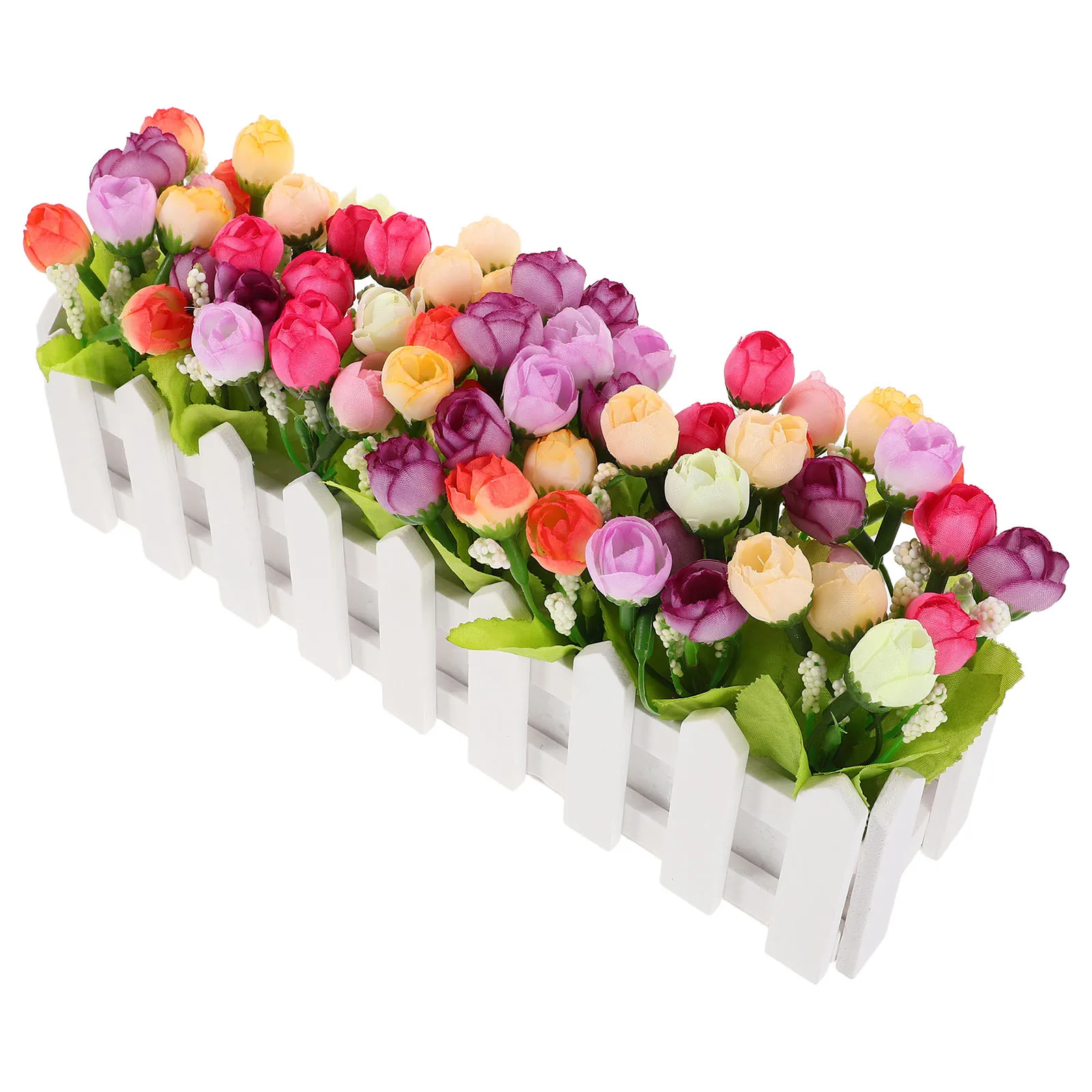 

Faux Floral Pot with Small Flower Buds - Weather Resistant Simulation Plants for Patio Entryway Centerpiece Decoration