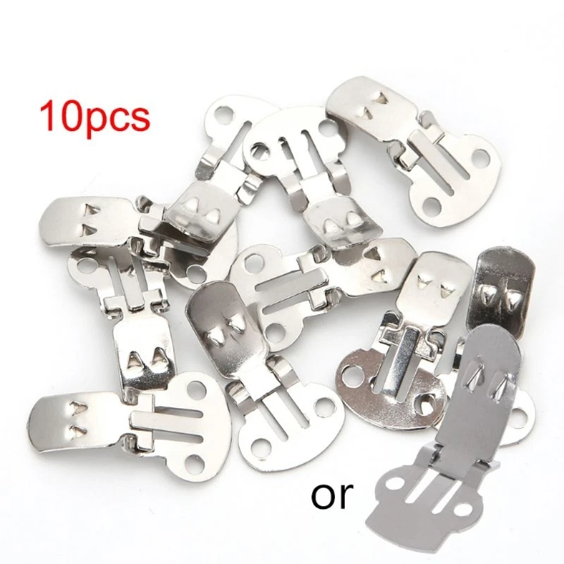 

10Pcs Silver Cutout Stainless Steel Shoes Clips Clip On Ornaments Findings DIY