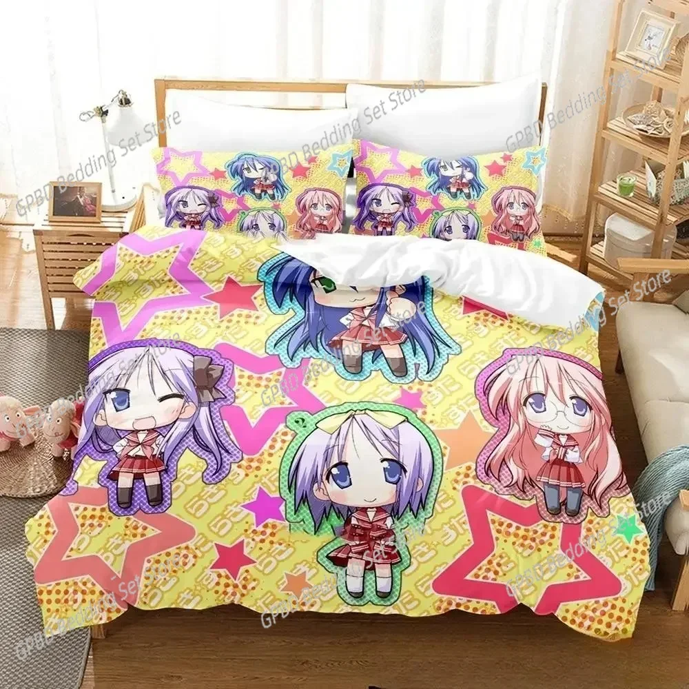 Anime Konata Izumi Lucky Star 3D NEW Duvet Cover Pillowcase Bedding Set Adult Boy Girl Bedroom Decoration Single Double Large