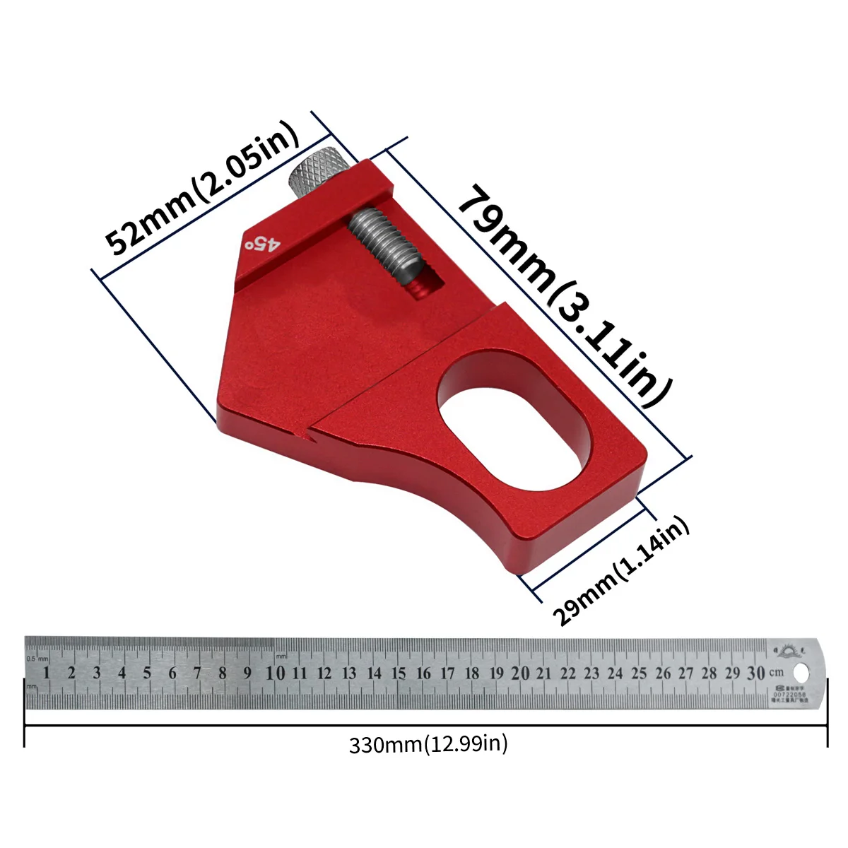 Long Slot L‑Shape Steel Ruler Stop Block, Woodworking Marking Locator Measuring Gauge Ruler for Carpentry DIY Projects