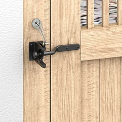 Heavy Duty Black Silver Door Latch Lock Self Locking Gate Catch Weather Protection Auto Door Latches Black Silver Door Lock