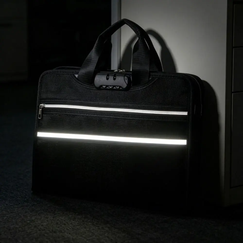 Fireproof Important File Storage Bag Waterproof Lockable Accordion File Folder Dustproof Protective A4 Files Briefcase Receipt