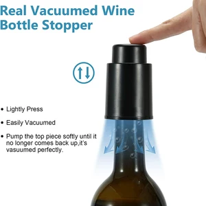 سدادات زجاجة النبيذ القابلة لإعادة الاستخدام ، حافظ على حافظة النبيذ ، واقيات النبيذ ، سدادات مضخة التفريغ ، حافظ على النبيذ طازجا أعلى 12 مبيعات فيوز بندقية - رقم 4