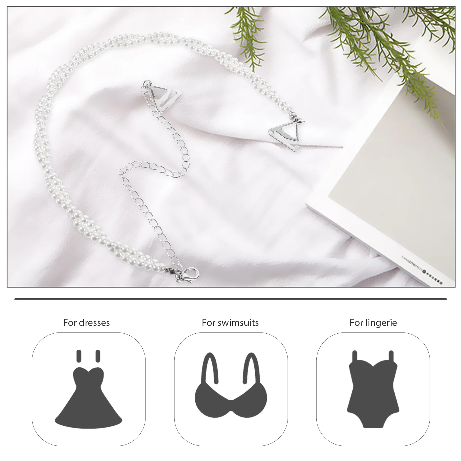 لؤلؤة أشرطة حمالات الصدر استبدال الزخرفية قابل للتعديل طول غير مزعجة المواد تانك الرسن فساتين المايوه النساء الملابس الداخلية