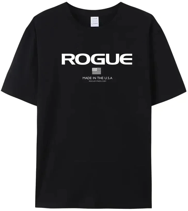 2024 Men Cotton T Shirt Summer Brand Tshirt Breathable and Stylish Rogue Fitness Logo T-Shirt - O-Neck Casual Tops for Men