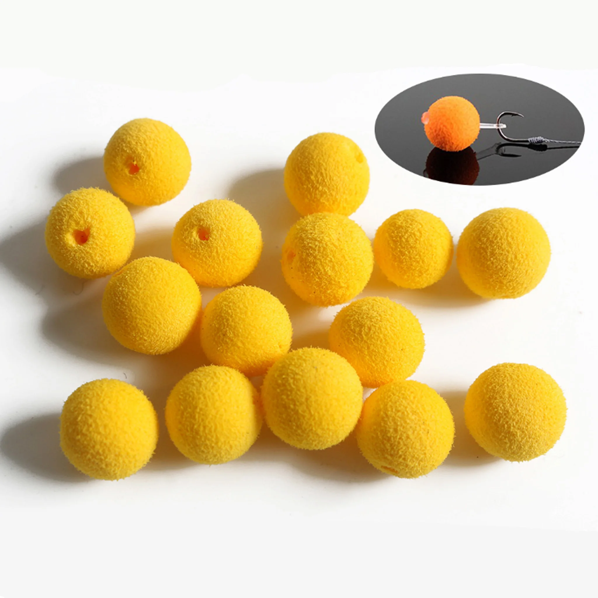 15pcs European Carp Reverse Bottom Fishing Beads Floating Ball Bait 12mm Ball Shaped Multi Color Flavor Fishing Accessories