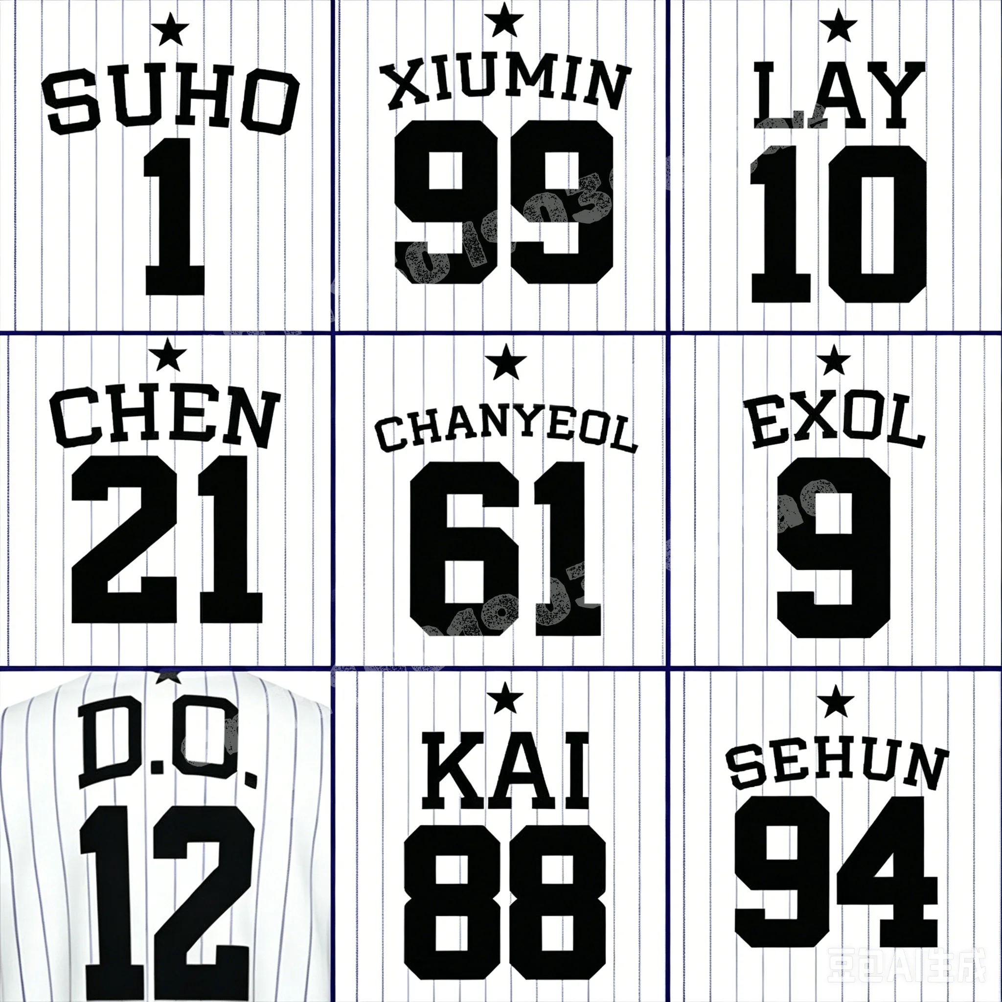 Vintage Stripe EXO EXOPLANET Baekhyun 4 Baseball-Trikot, atmungsaktives Sport-Top, passend für die ganze Familie, Konzert-T-Shirt für Eltern und Kinder, schnell trocknend – Detail 12