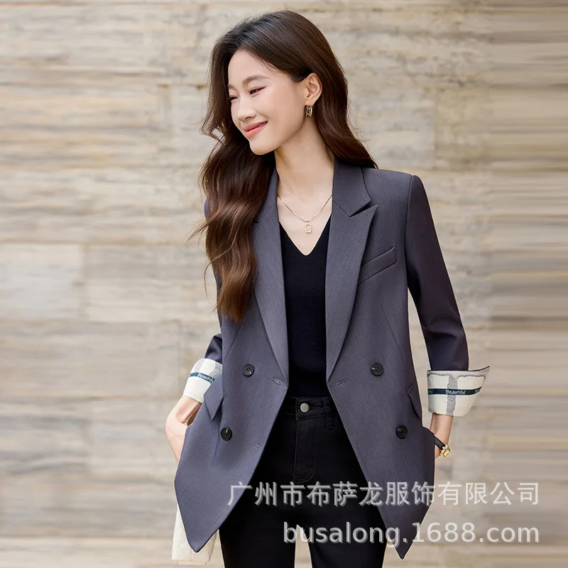 2025New بدلة على الموضة أنيقة المرأة عادية كم طويل سترة المهنية المرأة الرسمية سترة واحدة Workwear1831