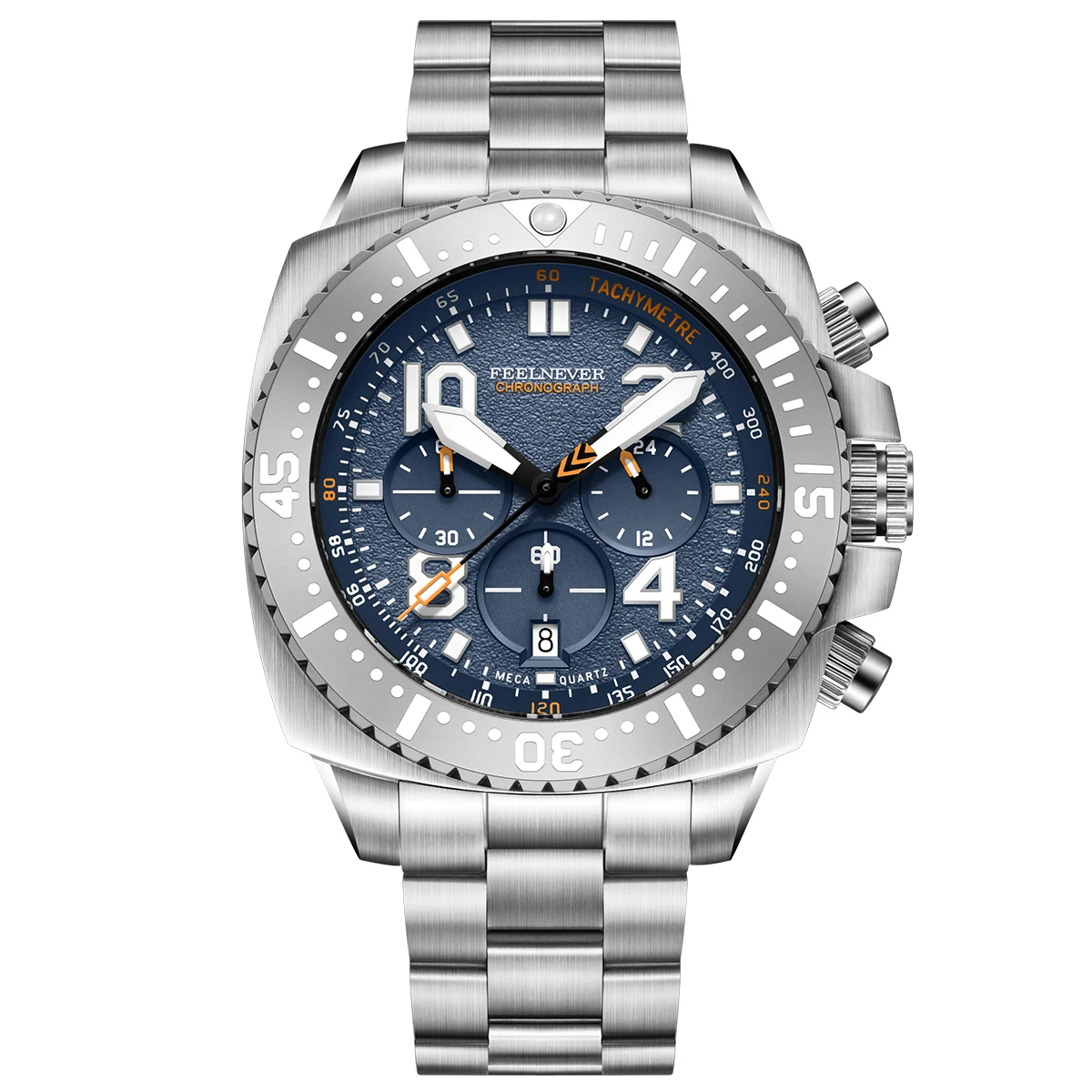 FEELNEVER Neue Taucher-Quarzuhr für Herren 316L Edelstahl Saphirglas Großes Zifferblatt Herrenuhr Outdoor 1000M Wasserdicht Herrenuhren