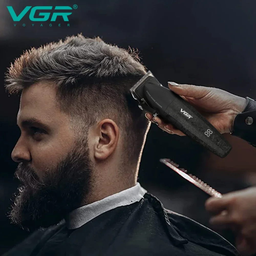 VGR maquina de cortar cabello maquina cortar cabelo profissional Máquina de cortar cabelo Profissional Aparador de pêlos Ajustável barbeiro Recarregável Máquina de corte de cabelo 9000 RPM Aparador para homens V-640