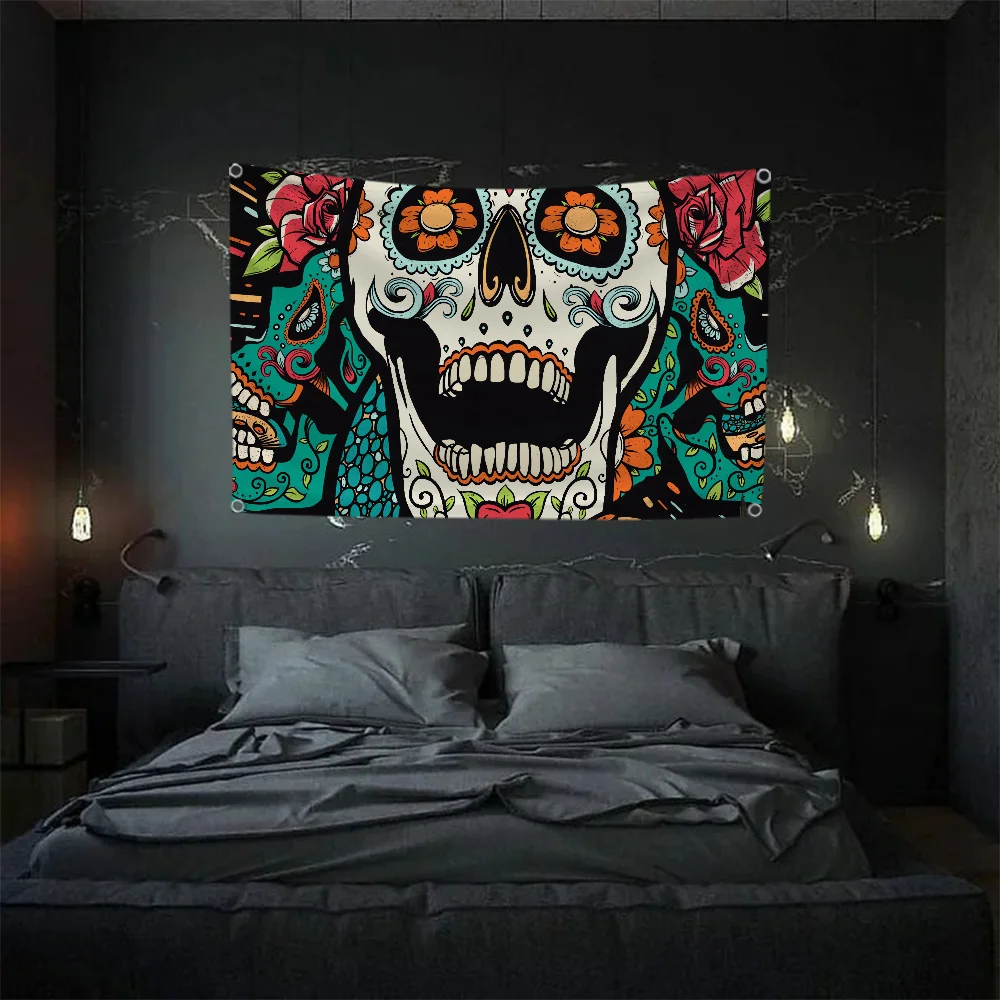 Skull Wall Decoration Pride Flag to Hang Penetration Outdoor Decor Funny Flags for Rooms Flaga Advertising Flags and Banners