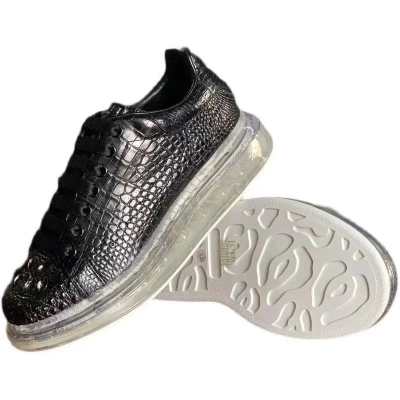 2026 new arrival Fashion Crocodile Skin causal shoes men,male Genuine leather sneakers pdd532