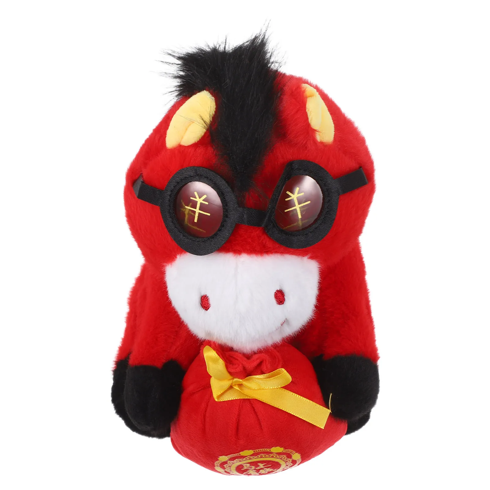 

2026 Red Chinese New Year Horse Stuffed Animal Soft Zodiac Mascot For Spring Festival Party Decor Sofa Desktop