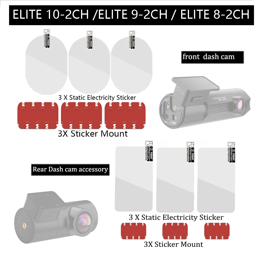 for Blackvue Dash Cameras Sticker for DR-Series Model For BLACKVUE ELITE 10-2CH /ELITE 9-2CH / ELITE 8-2CH
