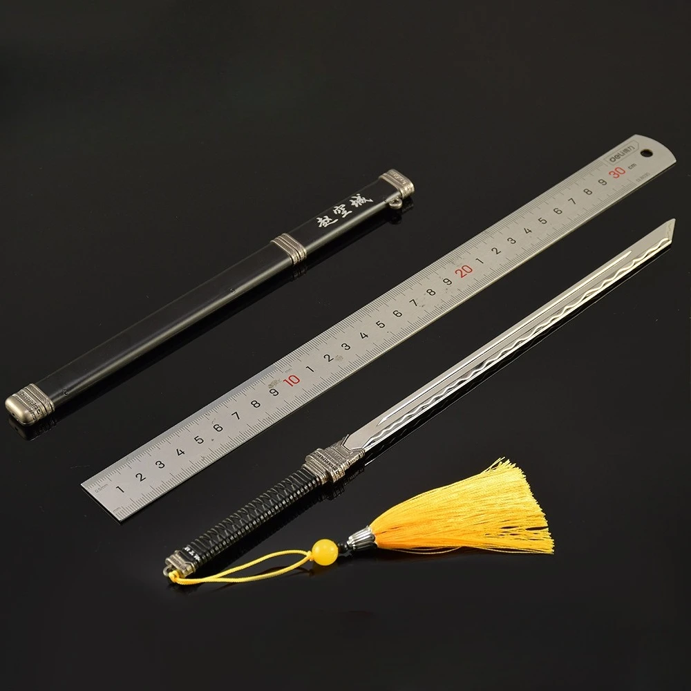 30 cm Slash God Zhao Kongcheng Tang Heng Mes Xingchen Anime Perifere Volledig Metalen Wapen Model Ambachten Mes Speelgoed Middeleeuwse Zwaard