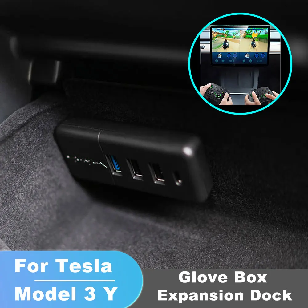 

Glove Box Expansion Dock USB For Tesla Model 3 Model Y Modified Accessorie Expansion Data Center Hub Accessories