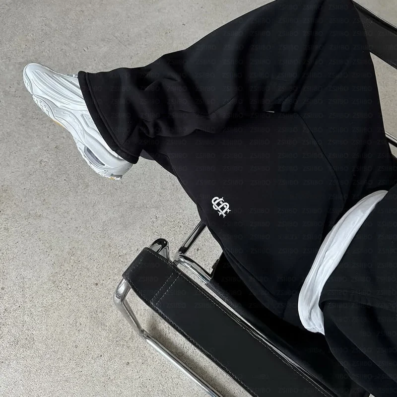 Street Sle Loose Fit Casual Pants for Couples with Small Logo Embroidery Women's Version of Y2K Rap Trend Spring 2025