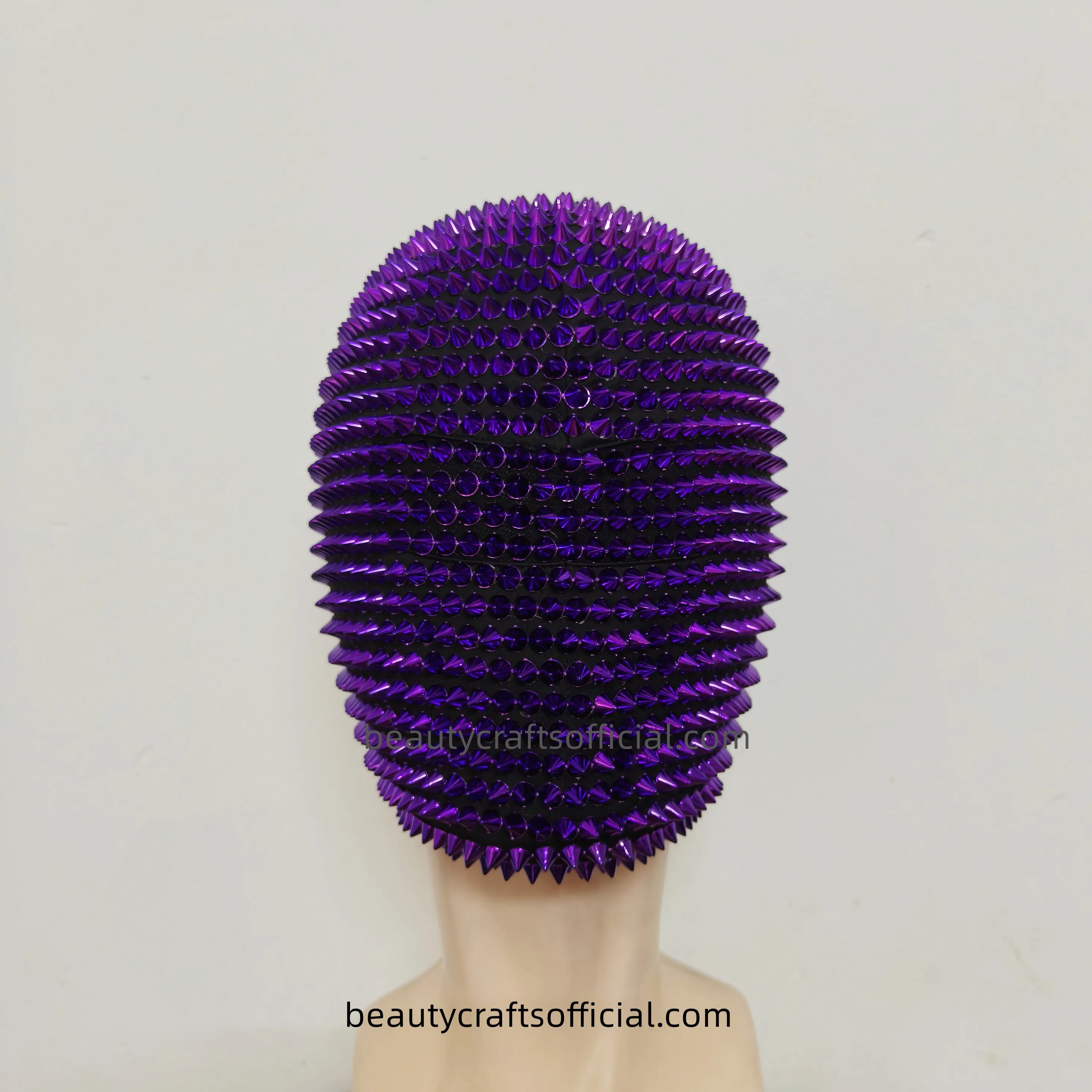

Purple Night Club Dance Mask Hedgehog Helmet Thorn Bar DJ Dance Mask Rivet Head Cover Halloween Funny Props
