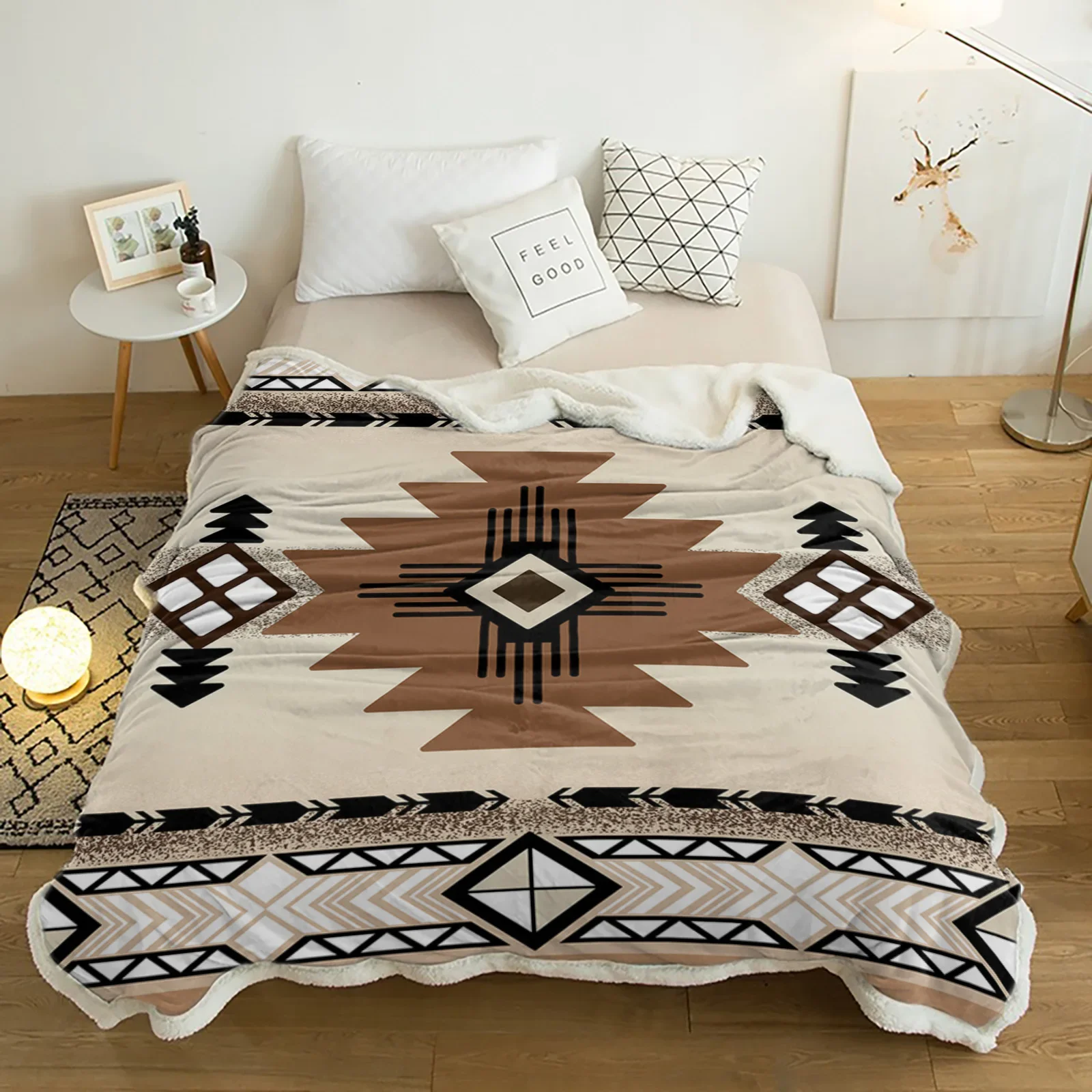 Indian Geometry Graphics Blankets Winter Warm Cashmere Blanket Office Sofa Soft Throw Blanket Kids Bed Bedspread