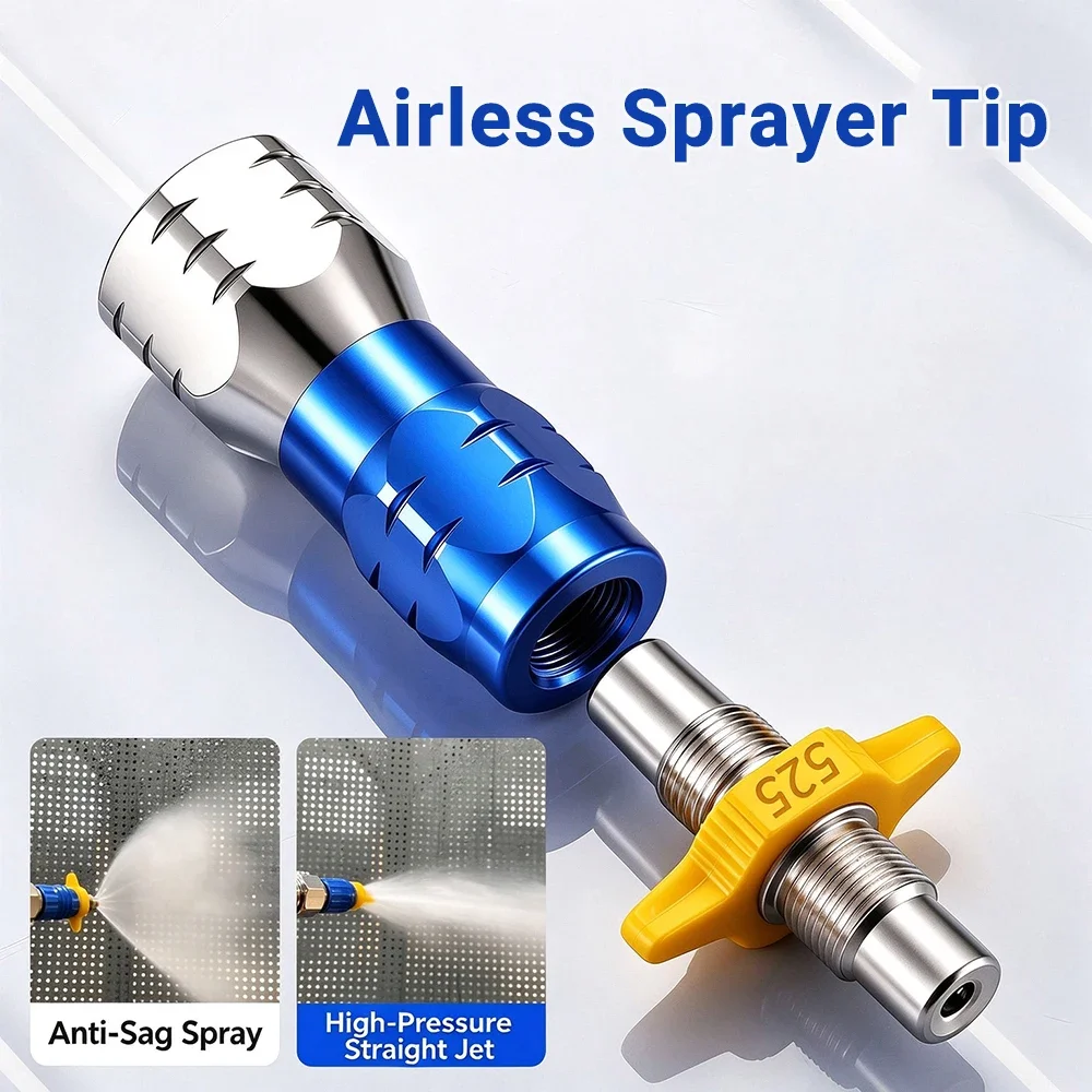 Stainless Steel Quick Connect Spray Nozzle For Airless Paint Sprayer 517-625 Anti Clog Universal Nozzle Replacement Accessory