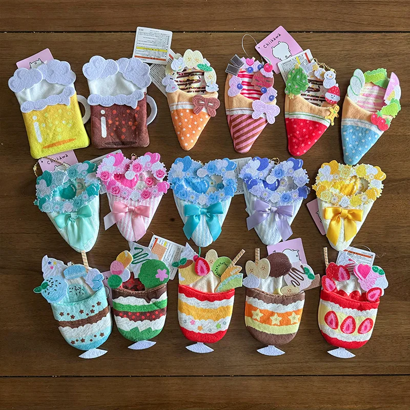 15 cm carino crepe gelato sacco a pelo bambola di Natale bambola di cotone peluche burattino da dito Baby Gacha ciondolo vestiti per bambini