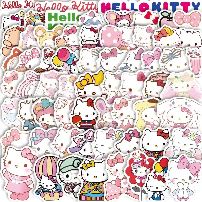 ملصق كارتون جيب سانريو ، لفة كورومي ميلودي للقرفة ، ملصق Hello Kitty المقاوم للماء ، ملصق ديكور من مادة لطيفة ، هدية