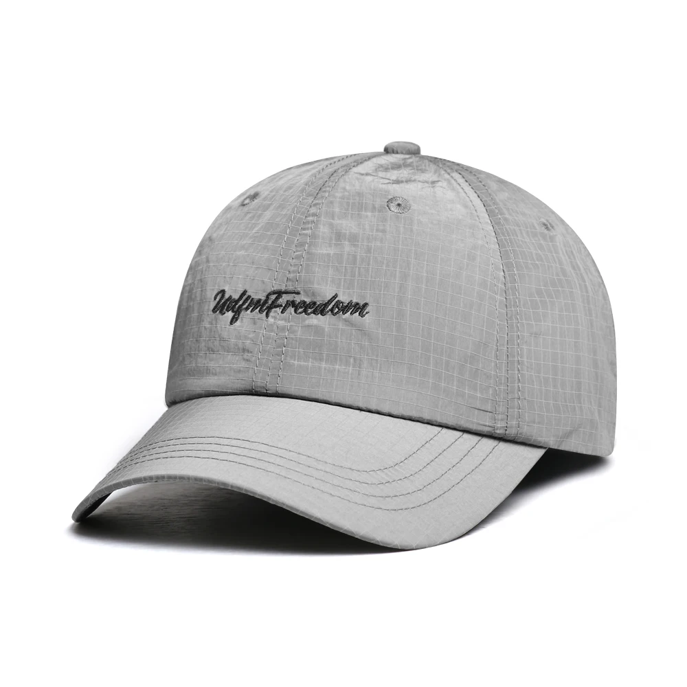 Plaid quick-drying embroidered letter baseball cap,available in multiple colors,suitable for daily commuting and sun protection.