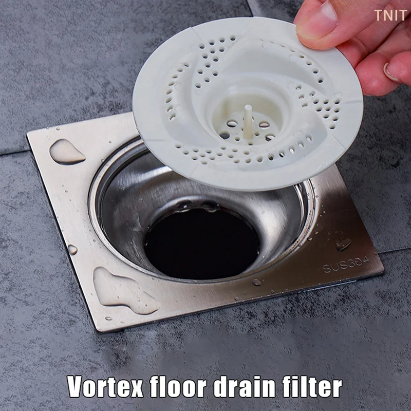 [J] New Household Vortex Floor Drain Filter Bathroom Sewer Hair Filter Toilet Drainage Anti-hair Universal