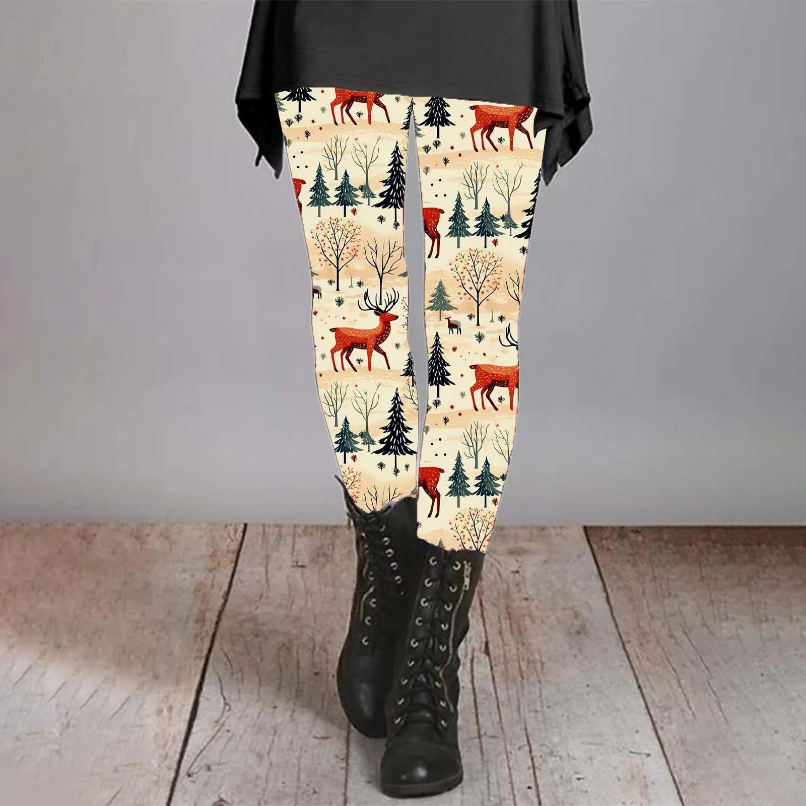 Weihnachten Hosen Für Frau Nette Weihnachtsmann Drucken Leggings Herbst Winter Dünne Warme Strumpfhosen Outdoor Indoor Mode Weiche Hose