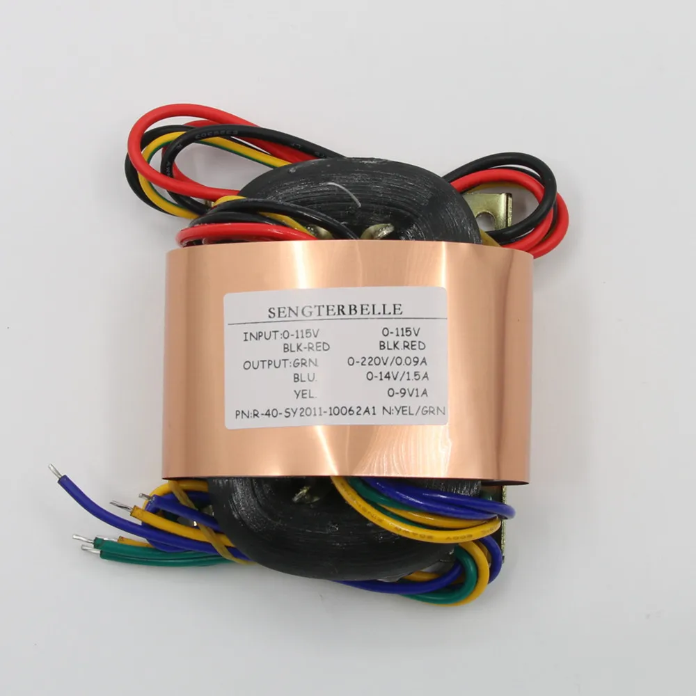 50VA HiFi Copper R-Core Audio Transformer Output 220V + 14V + 9V For Tube Preamp