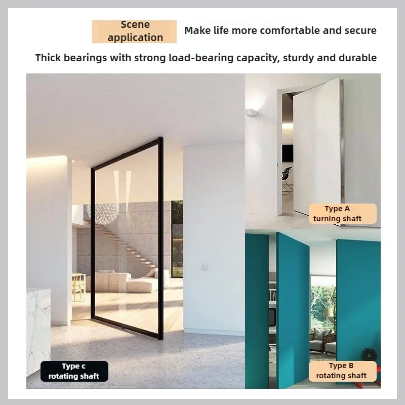 360° rotating shaft wooden door upper and lower hinges door shaft heaven and earth shaft rotation hidden hinge invisible door