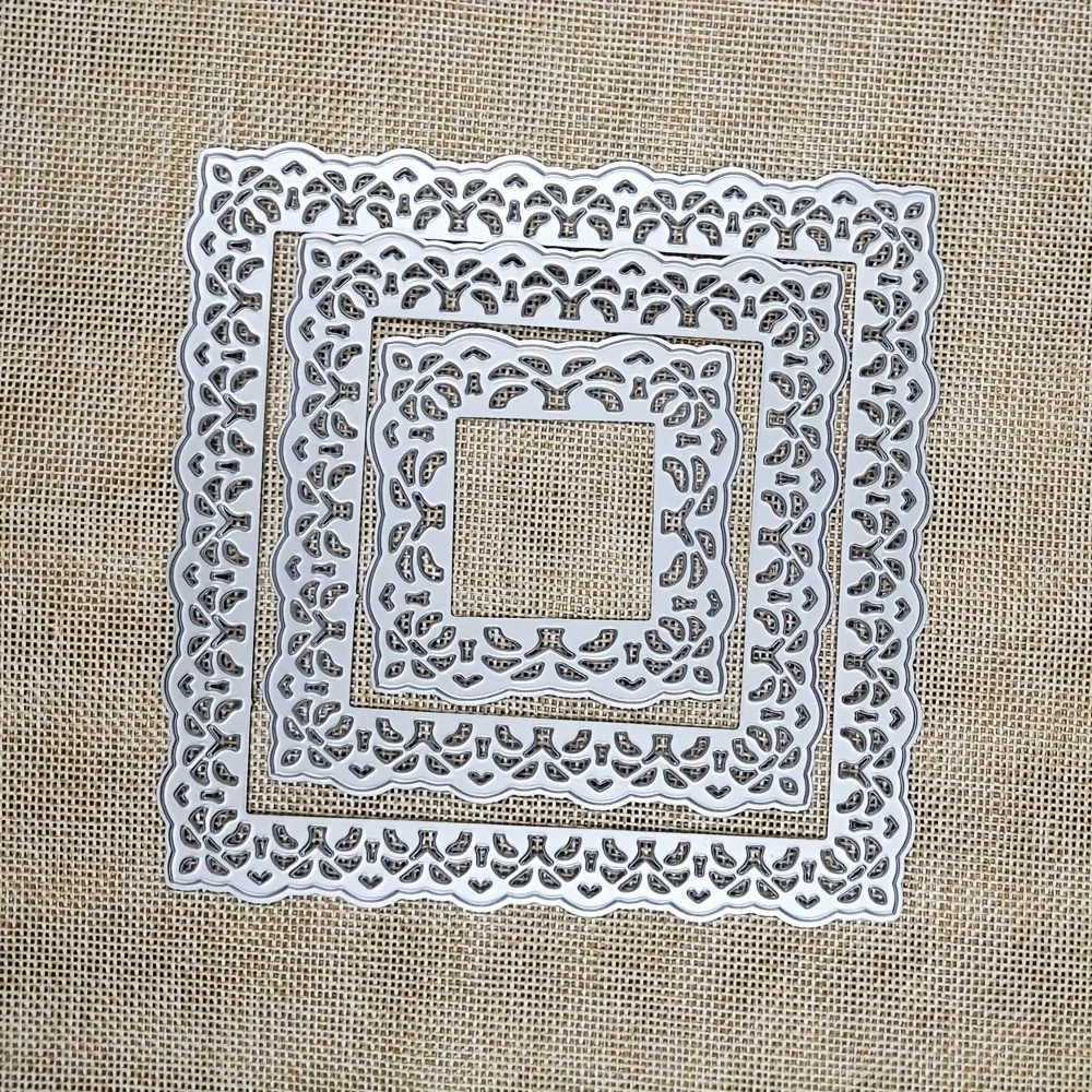 Lace Square Frame Metal Cutting Dies Diy Scrapbooking Photo Album Decorative Embossing Stencil Paper Card Crafts