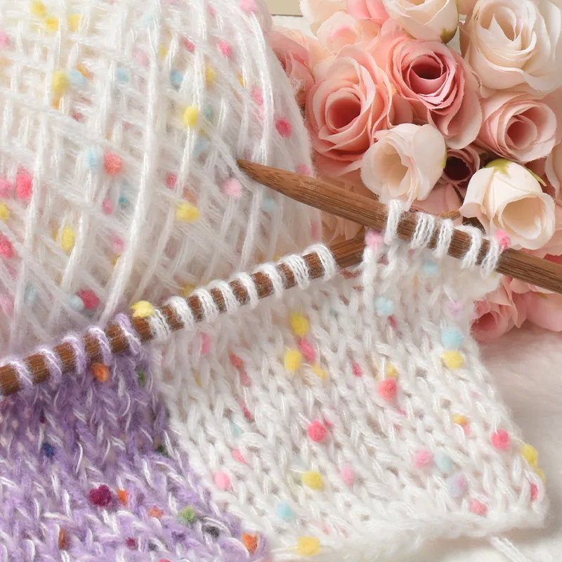 الموهير قوس قزح دودو خط وشاح خط اليد مختلط خط اليدوية DIY محبوك اللون دودو خط الجسم الخشن