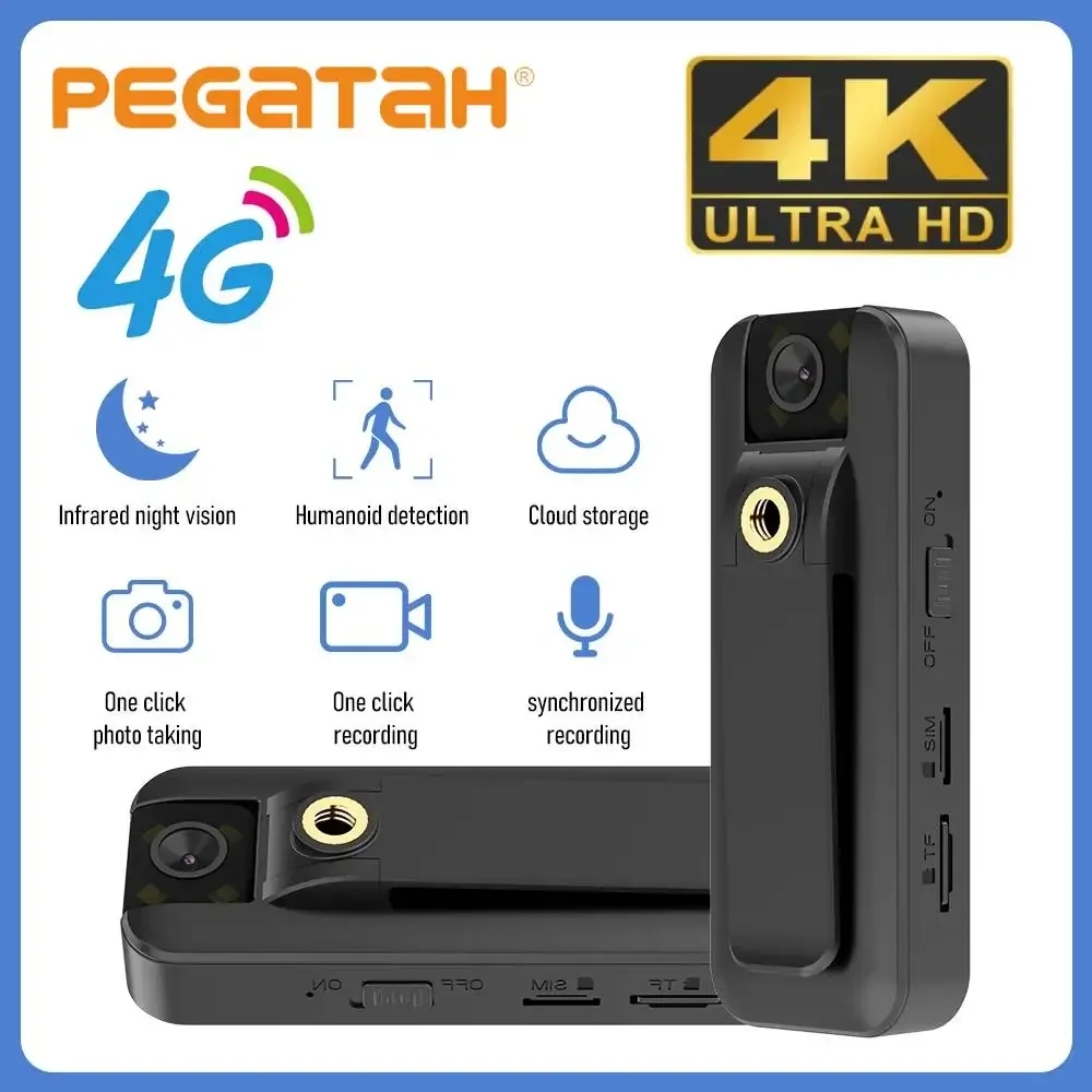

2PCS Ultra HD 4K Mini Camera 4G Portable Small Digital Video Recorder Police BodyCam Infrared Night Vision Miniature Camcorder