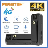2PCS Ultra HD 4K Mini Camera 4G Portable Small Digital Video Recorder Police BodyCam Infrared Night Vision Miniature Camcorder