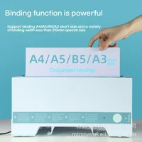 A4 Hot Melt Binding Machine Home Automatic Gluing Small Binding Machine 4mm Thermal Fusion Cover For Document Finishing Office