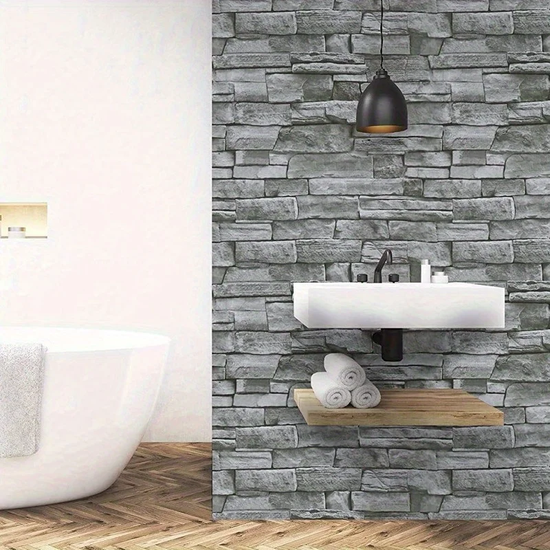 Self-adhesive Retro Brick Wallpaper-detachable Contact Paper Furniture Renovation Wall Home Decoration Living Room Decoration