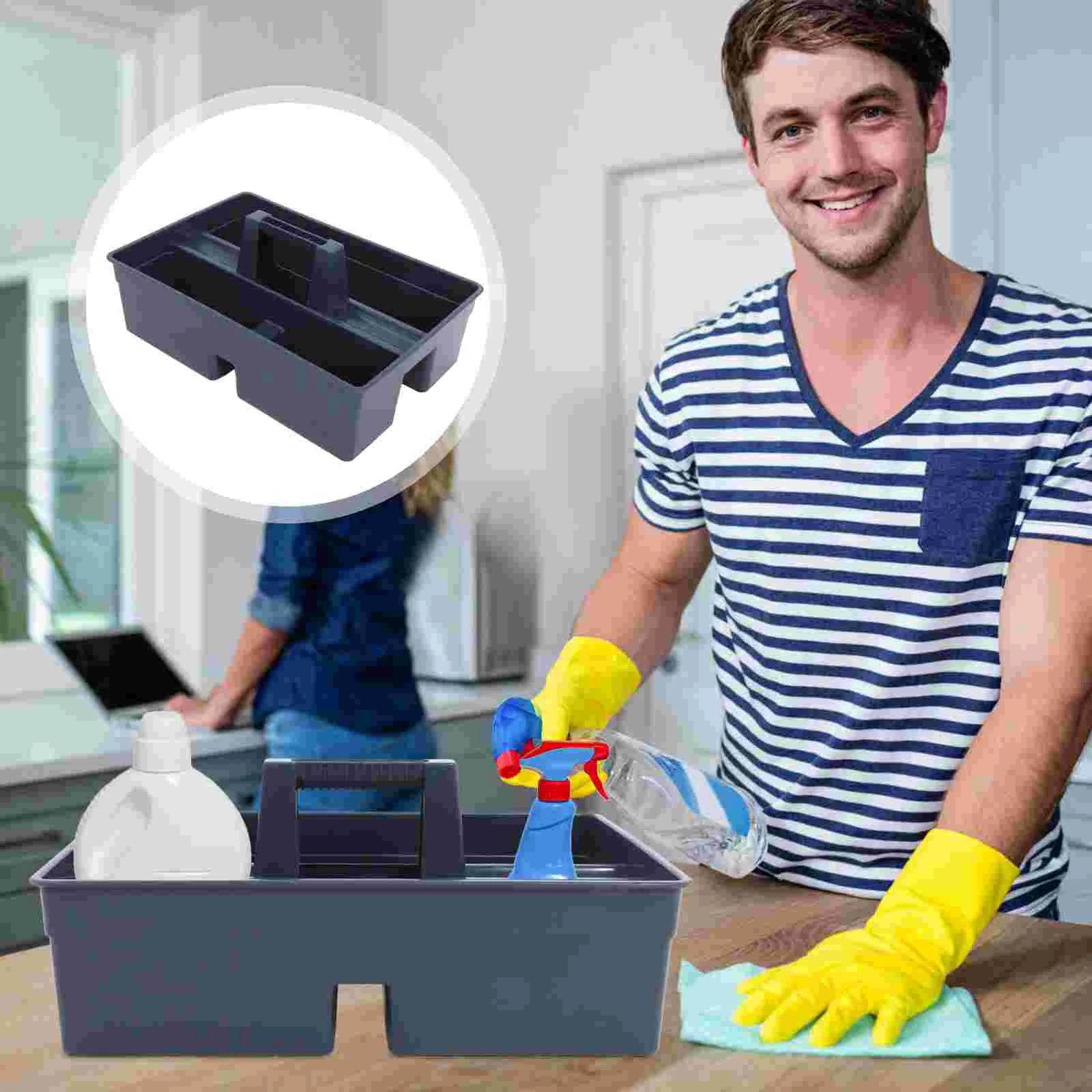 Tool Basket Storage Box Cleaning Supplies Holder Organizer with Handle Multipurpose