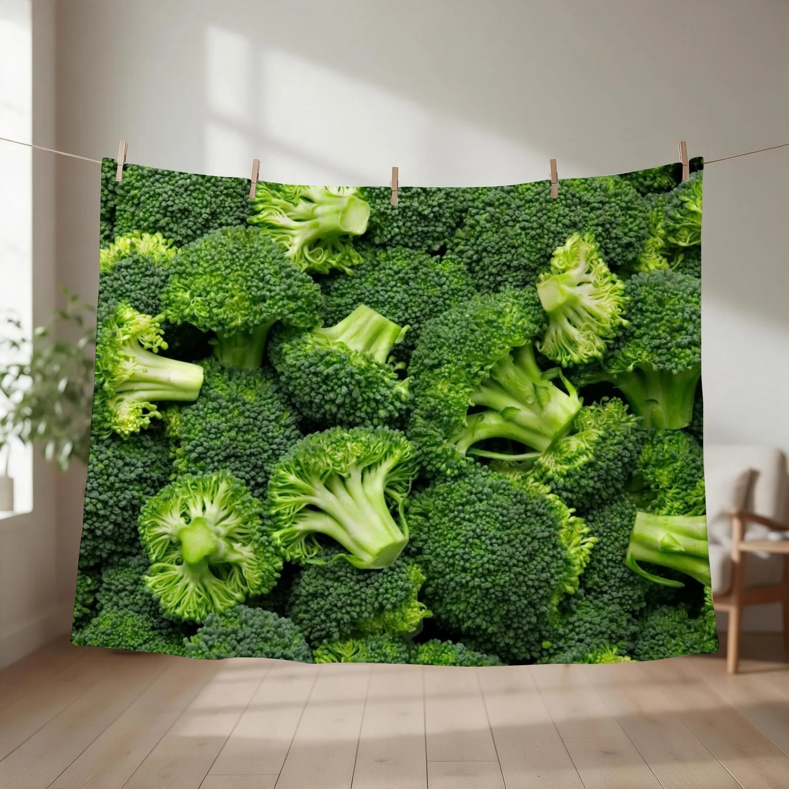 broccoli Throw Blanket couch cozy soft plush fuzzy picnic outdoor blanket