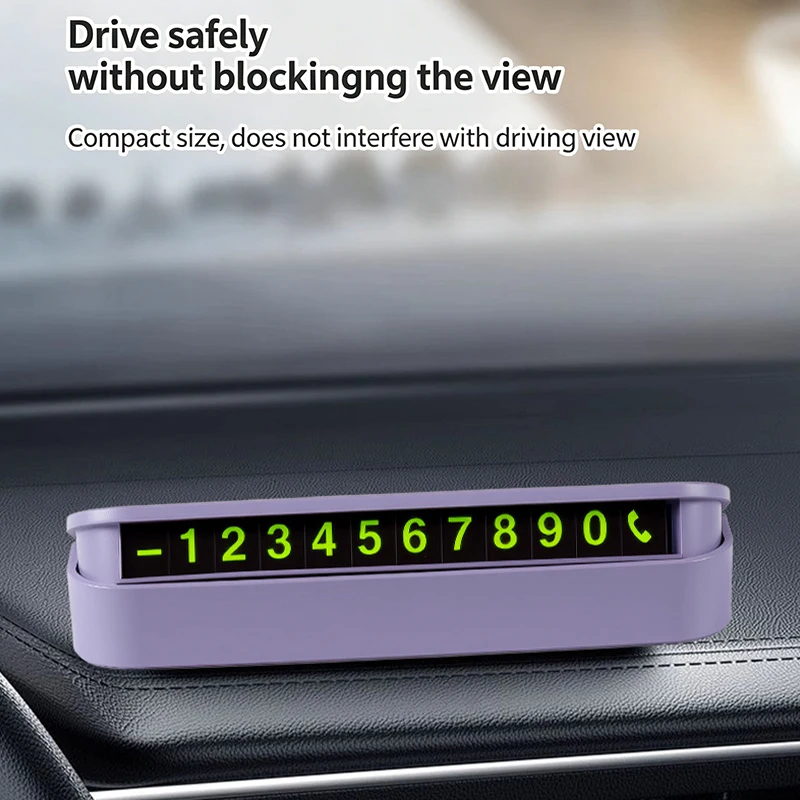 Removable Car Dashboard Temporary Parking Phone Number Plate Hidden Six Digit Card for Public Car Parks Business Centers