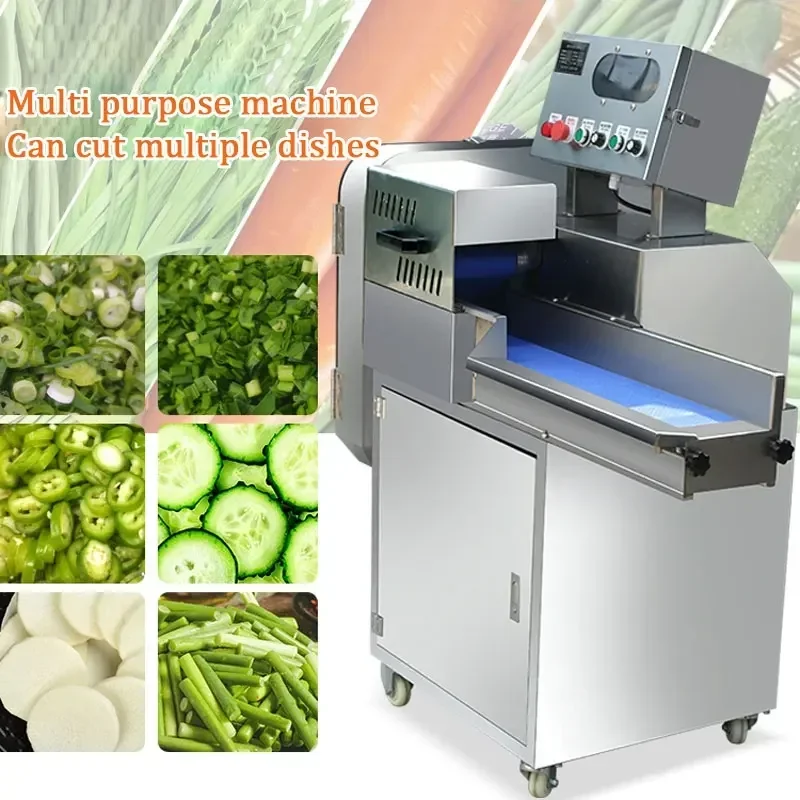 hot sales Restaurant Canteen Electric Vegetable Cutting Machine Automatic Vegetable Slicer Dicing Machine With Conveyor Belt