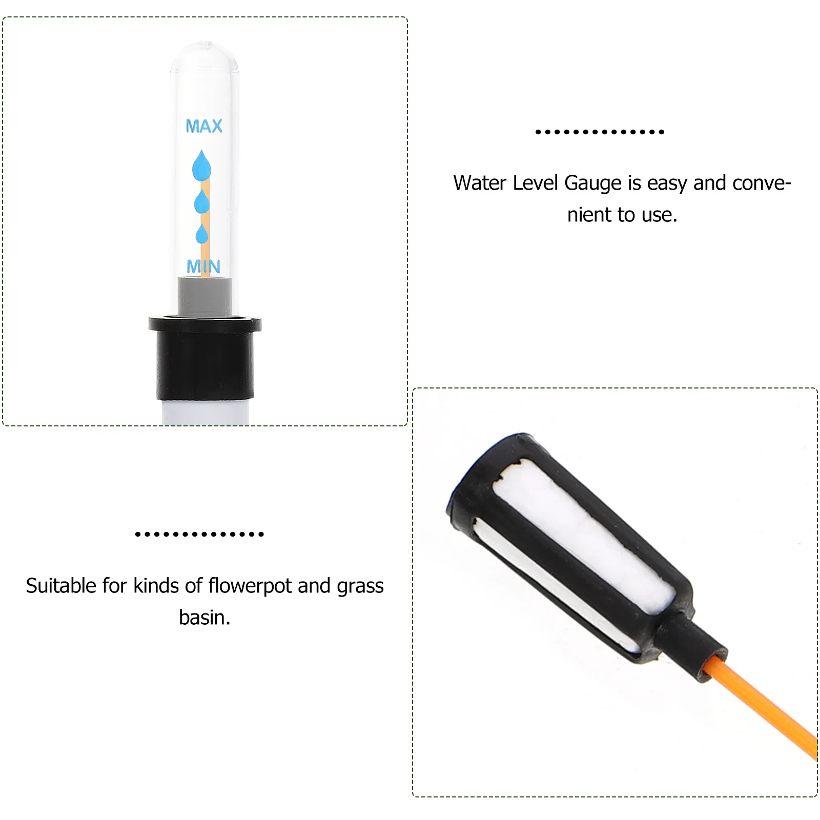 

4Pcs Water Level Scale Gauge Sturdy Plastic Water Level Display Reliable Buoy Indicator for Planters Garden Basins