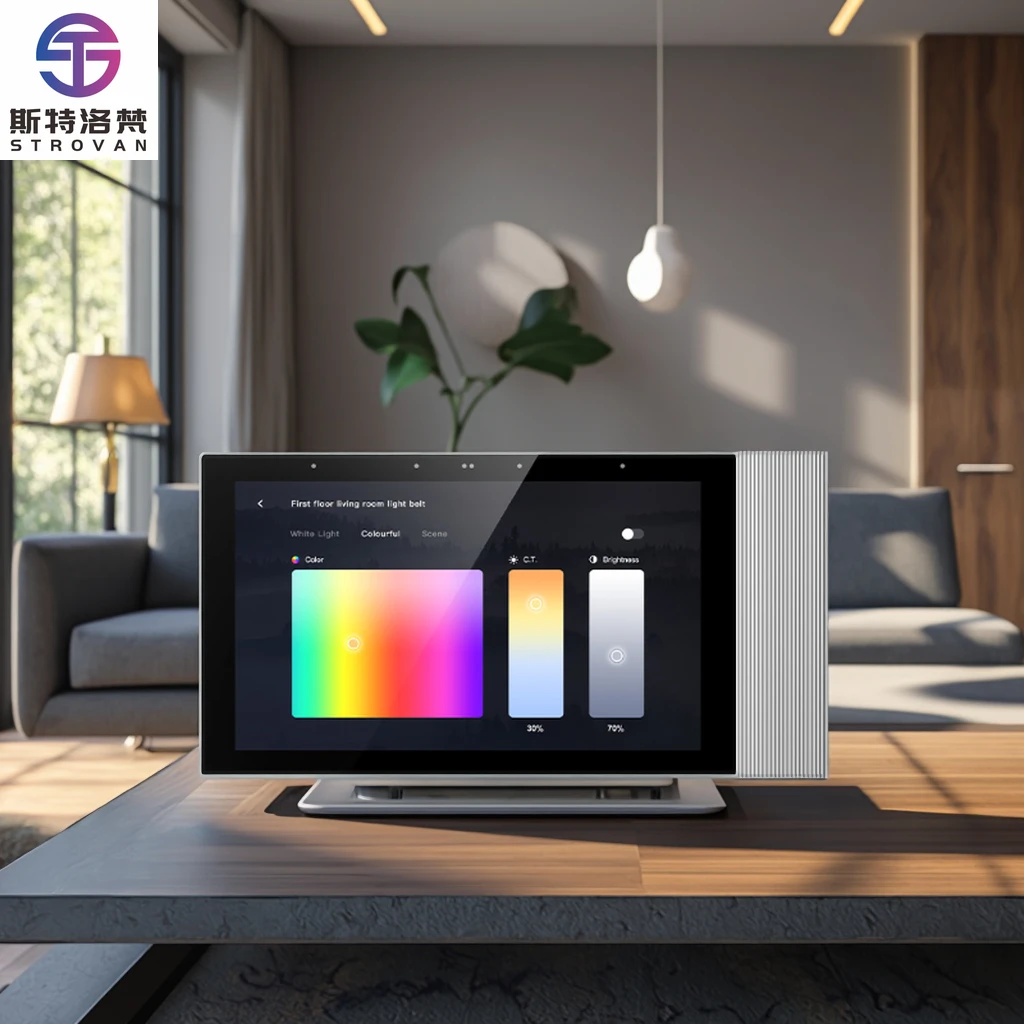 

STLF 7 Inch Smart Control Panel Host Wall Mounted Small Power Audio Amplifier Smart Home Control Screen Intelligent Background M