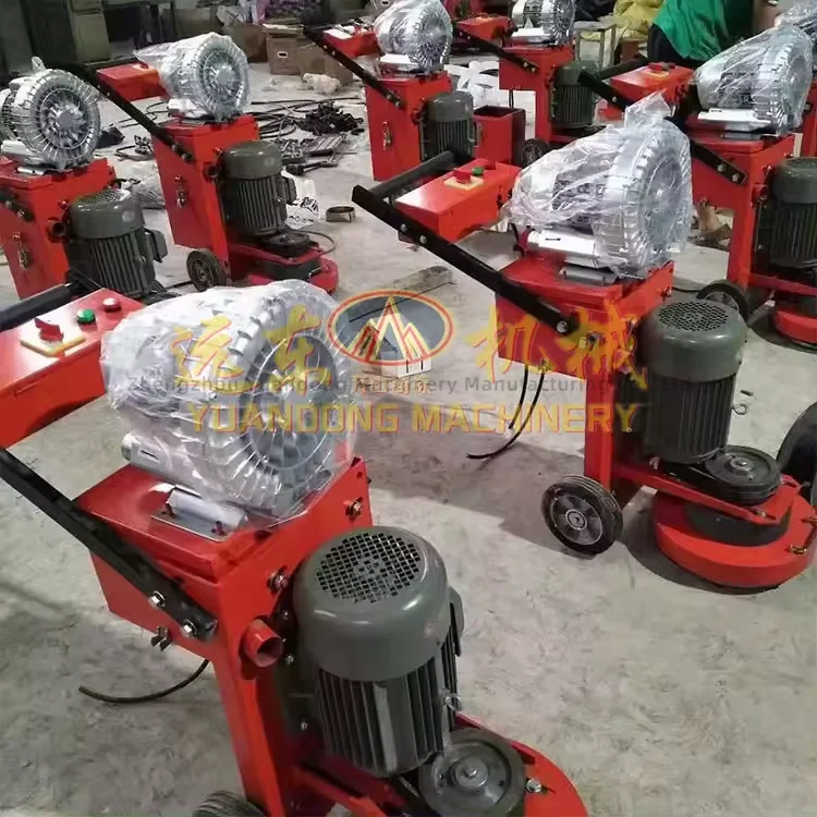Handheld Floor Grinder With 4 Heads Grinding Discs Concrete Surface Grinding Machine Dust Free